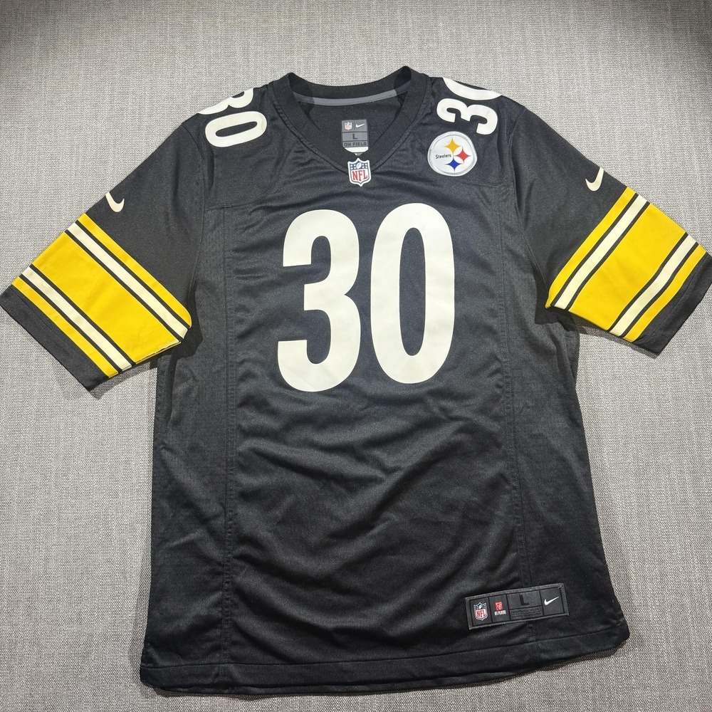 Pittsburgh Steelers Jersey Mens Large Black NFL Football James Conner 30 Nike